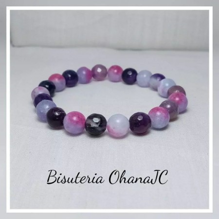 Pulsera en Agata Fucsia
